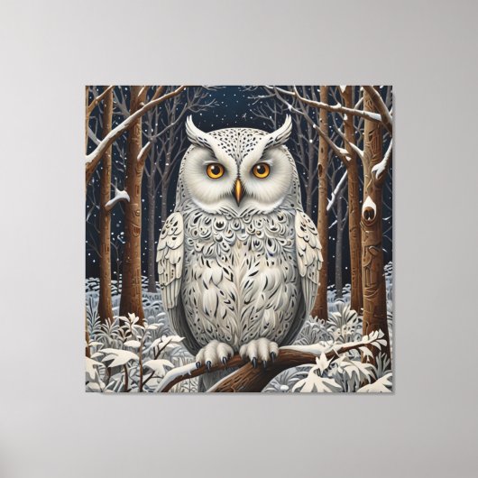 Eleganter, weißer Uhwald Leinwanddruck (Vorderseite)