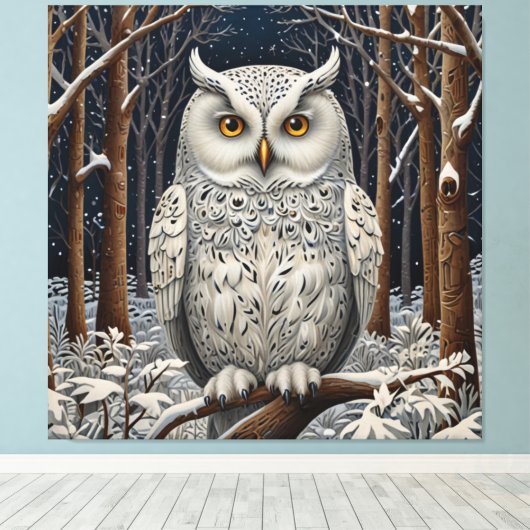 Eleganter, weißer Uhwald Leinwanddruck (Insitu (Holzboden))