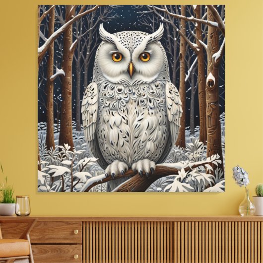 Eleganter, weißer Uhwald Leinwanddruck (Insitu (Wohnzimmer))