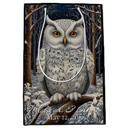 Eleganter, weißer Uhwald Mittlere Geschenktüte