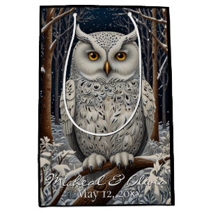 Eleganter, weißer Uhwald Mittlere Geschenktüte