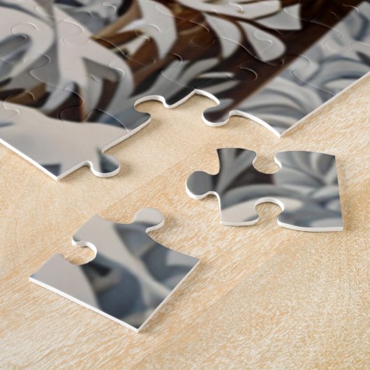 Eleganter, weißer Uhwald Puzzle (Seite)