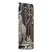 Eleganter, weißer Uhwald Thermosbecher (Nach rechts gedreht)