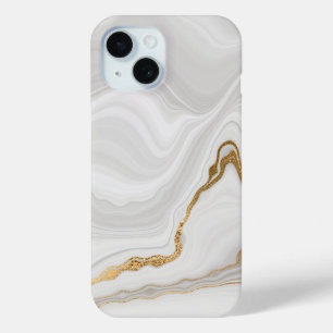 Eleganter weißer und goldener Marmor Case-Mate iPhone Hülle
