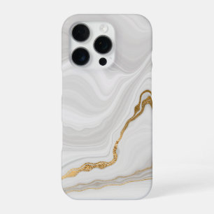 Eleganter weißer und goldener Marmor iPhone 16 Pro Hülle