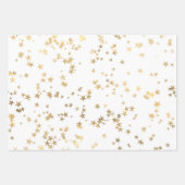 Eleganter weißer und goldener Weihnachtsurlaub Geschenkpapier Set (Vorderseite 2)