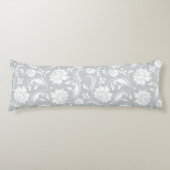 Eleganter weißer und grauer Blumendach Seitenschläferkissen (Vorderseite)