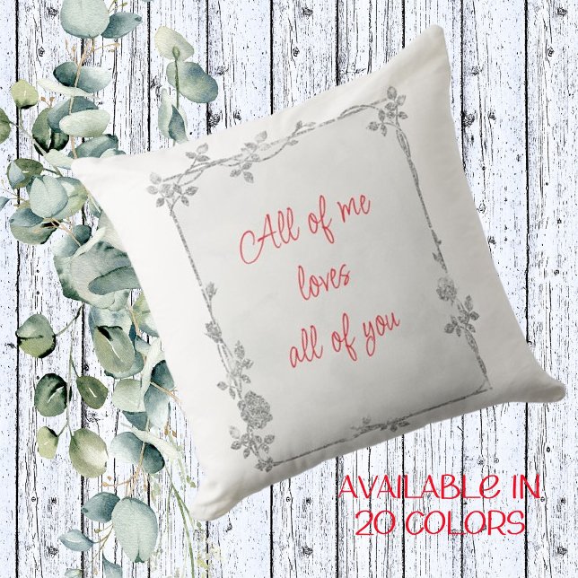 Eleganter weißer und roter Rahmen Kissen (Von Creator hochgeladen)