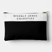 Eleganter weißer und schwarzer Accessory Pouch Zubehörtasche (Rückseite)