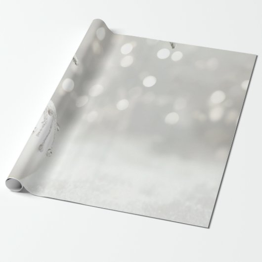 Eleganter weißer Weihnachtsball Geschenkpapier (Ungerollt)