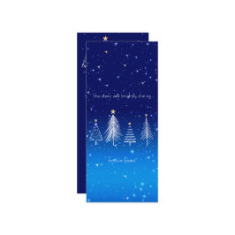 Eleganter weißer Weihnachtsbaum mit Goldstars Menükarte