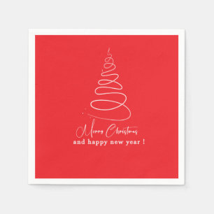 Eleganter weißer Weihnachtsbaum roter Weihnachten  Serviette
