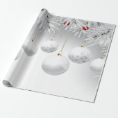Eleganter weißer Weihnachtsfeiertag Geschenkpapier (Ungerollt)