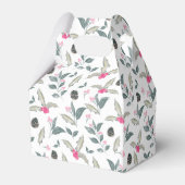 Eleganter Weißer Winter floral Wasserfarben Weihna Geschenkschachtel (Rückseite)