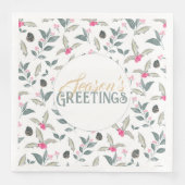 Eleganter Weißer Winter floral Wasserfarben Weihna Serviette (Vorderseite)