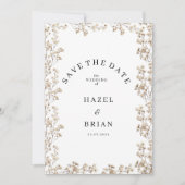 Eleganter weißer Zigeunerpanzer Save the Date Einladung (Vorderseite)