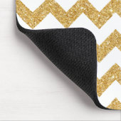 Eleganter weißes GoldGlitzer-Zickzack-Zickzack Mousepad (Ecke)