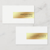 Eleganter weißes Goldmoderner beruflicher Chic Visitenkarte (Vorne/Hinten)