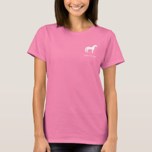 Eleganter weißes Pferdekundengerechter Text T-Shirt