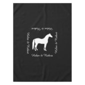 Eleganter weißes Pferdekundengerechter Text Tischdecke (Vorderseite)