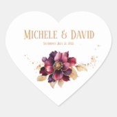 Eleganter Weißgoldburgund Herz-Aufkleber (Vorderseite)