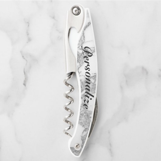 Eleganter Weißmarborstein-Ummantelung Kellnermesser (Vorderseite)