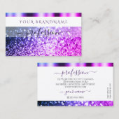 Eleganter, weißrosa Lila Sparkle Glitzer Schimmery Visitenkarte (Vorne/Hinten)