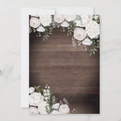 Eleganter Weißrosen Western Rustikale Quinceanera Einladung (Rückseite)