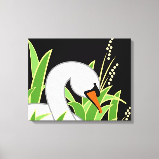 Eleganter Weißschwan Leinwanddruck (Vorderseite)