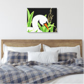 Eleganter Weißschwan Leinwanddruck (Insitu (Schlafzimmer))