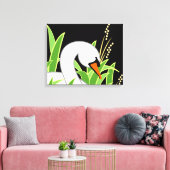 Eleganter Weißschwan Leinwanddruck (Insitu (Wohnzimmer))