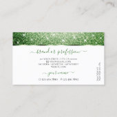 Eleganter Weißwald Grüner Glitzer Sparkle Sterne Visitenkarte (Rückseite)