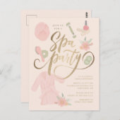 Eleganter Wellness-Center Party Einladung mit Imit Postkarte (Vorne/Hinten)