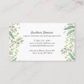 Eleganter Wellness-Center und Salon Green Foliage Visitenkarte (Rückseite)