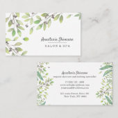 Eleganter Wellness-Center und Salon Green Foliage Visitenkarte (Vorne/Hinten)