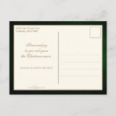 Eleganter Weltfrieden Gold Script und Tree Postkarte (Rückseite)