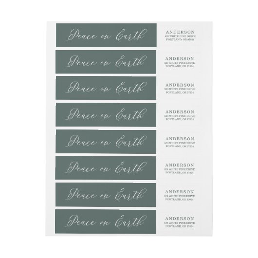Eleganter Weltfrieden Script Green Holiday (Bogen)