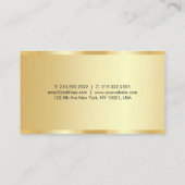 Eleganter Werbegeschmack Luxus Gold Look Visitenkarte (Rückseite)