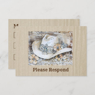 Eleganter Western Boho Wedding RSVP Karte