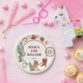 Eleganter Western Brown Wedding Pappteller (Party)