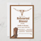 Eleganter Western Cowboy Probe Abendessen Einladung (Vorderseite)