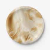 Eleganter Western Gold Weißer Creme Cowhid Pappteller (Vorderseite)