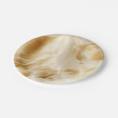 Eleganter Western Gold Weißer Creme Cowhid Pappteller (Schrägansicht)