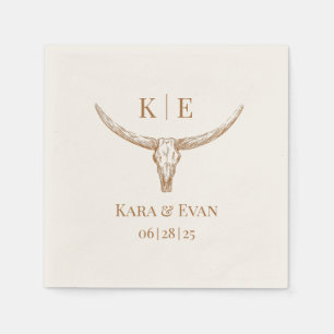 Eleganter Western Hochzeit Personalisiert Napkins Serviette