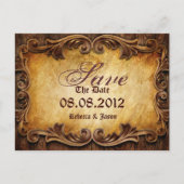 Eleganter Western Hochzeit Save the Date Ankündigungspostkarte (Vorderseite)