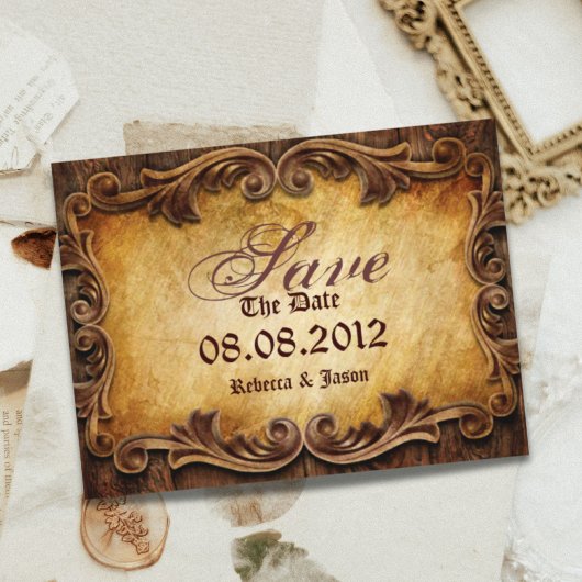 Eleganter Western Hochzeit Save the Date Ankündigungspostkarte