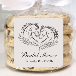 Eleganter Western Reiten Rustikales Brautparty Quadratischer Aufkleber