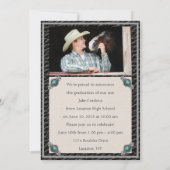 Eleganter Western Style Leather Foto Abschluss Inv Einladung (Rückseite)