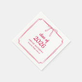 Eleganter Whimsical Bow Red Custom Abschluss Serviette (Ecke)