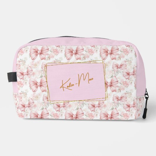 *Eleganter Whimsical Personalisiert Coquette Bow Waschbeutel (Vorderseite)